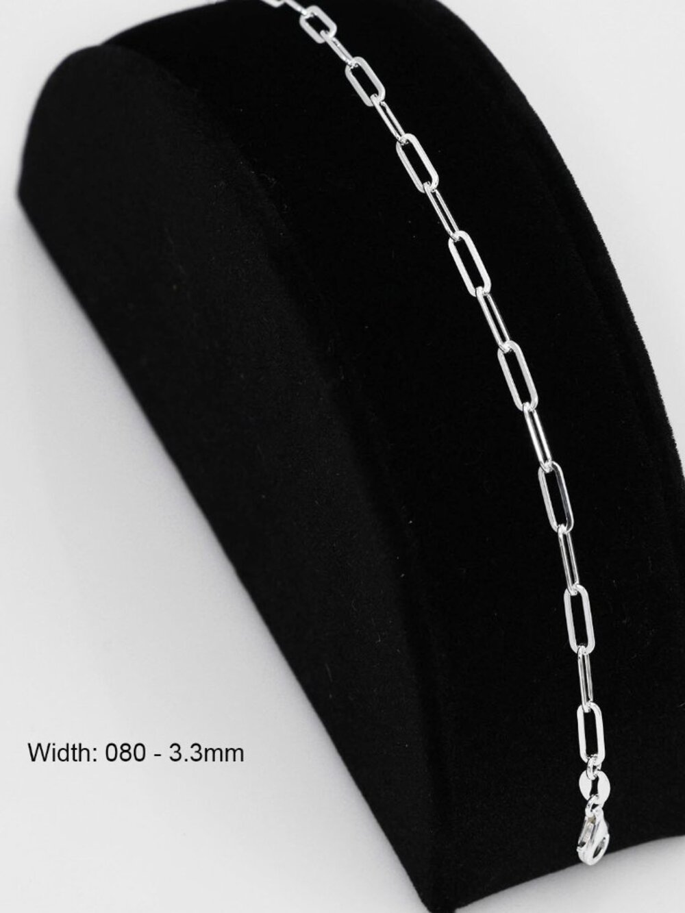 925 Sterling Silver Paperclip Chain Necklace Bracelet 7 - 8 Inches 080